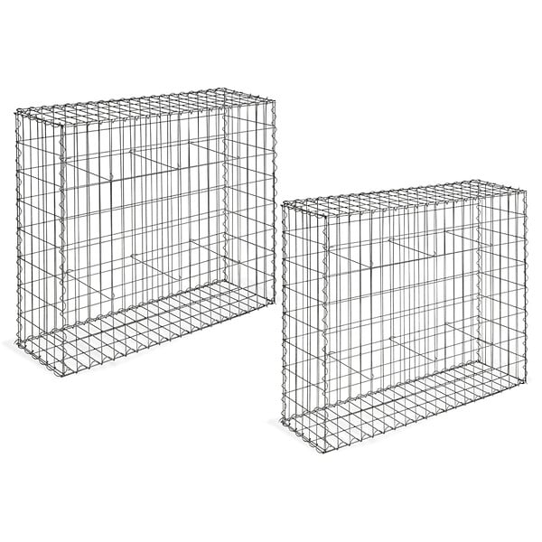 ID MARKET - Lot de 2 gabions pour pierre 100 x 30 x 80 cm - large