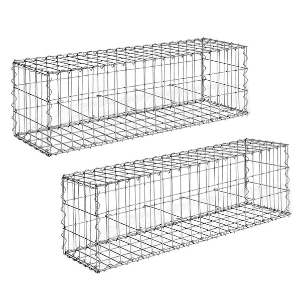 ID MARKET - Lot de 2 gabions pour pierre 100 x 30 x 30 cm - large