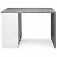 ID MARKET - Ilot central mange debout 4 personnes VITO 130 cm blanc et plateau effet béton - vignette