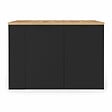 ID MARKET - Ilot central TIBO 120 cm bois noir avec plan de travail façon hêtre - vignette
