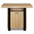 ID MARKET - Ilot central PHOENIX 110 cm bois et noir avec rangements - vignette