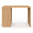 ID MARKET - Ilot central mange-debout 4 personnes JULIETTE 130 cm lattes tasseau bois coloris chêne - vignette