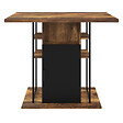 ID MARKET - Ilot central UGO 110 cm bois noir et effet bois foncé HAWKINS avec rangements design industriel - vignette