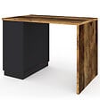 ID MARKET - Ilot central mange-debout 4 personnes VITO 130 cm noir et effet bois foncé HAWKINS - vignette