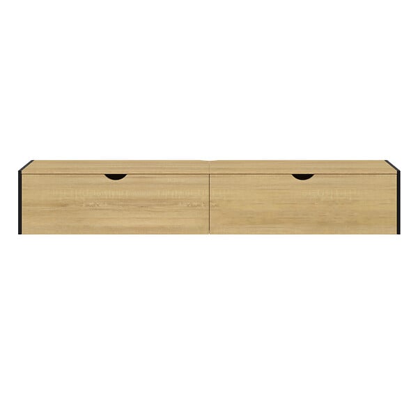 ID MARKET - Meuble TV 180 cm suspendu DETROIT 2 portes design industriel - large