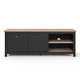 ID MARKET - Meuble TV 140 cm campagne ISIS bois et noir - vignette
