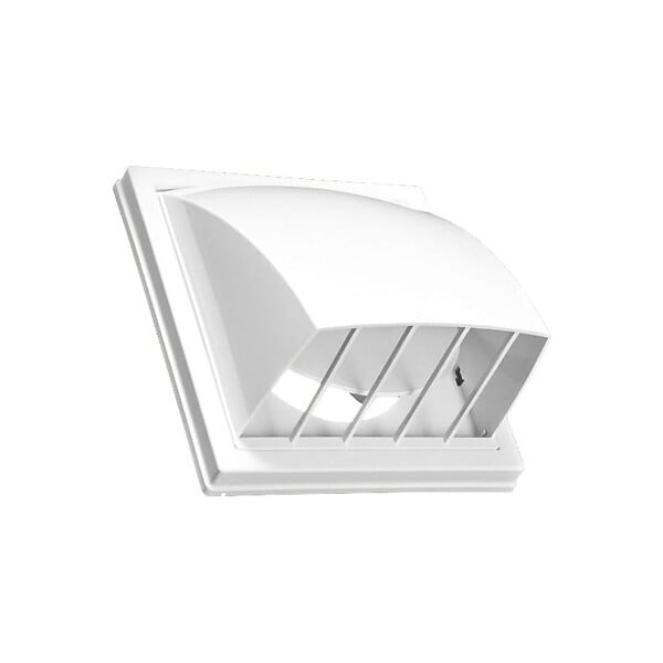 BLAUBERG - Grille de ventilation à capot pare-pluie plastique blanc DECOR H Ø100/125 mm pour hotte/extracteur - large