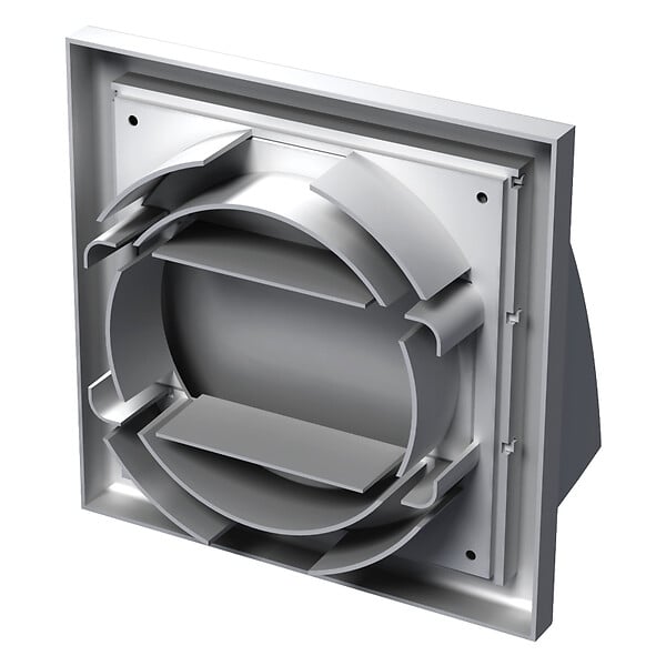 BLAUBERG - Grille de ventilation à capot pare-pluie plastique blanc DECOR H Ø100/125 mm pour hotte/extracteur - large