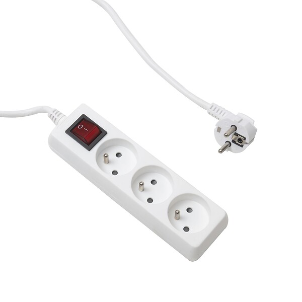 GSC - Bloc multiprises 3 prises avec interrupteur - large