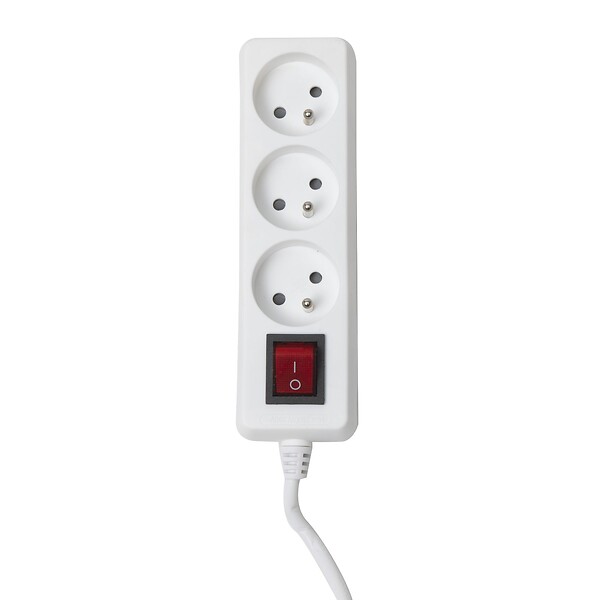 GSC - Bloc multiprises 3 prises avec interrupteur - large