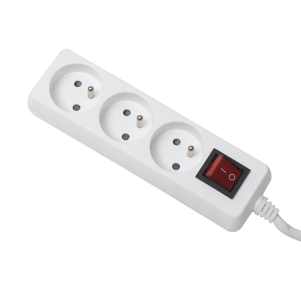 GSC - Bloc multiprises 3 prises avec interrupteur - large