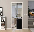 GD MENUISERIES - Porte Coulissante Atelier Noir H204 x L83 cm sans meneau, Galandage, kit finition - vignette