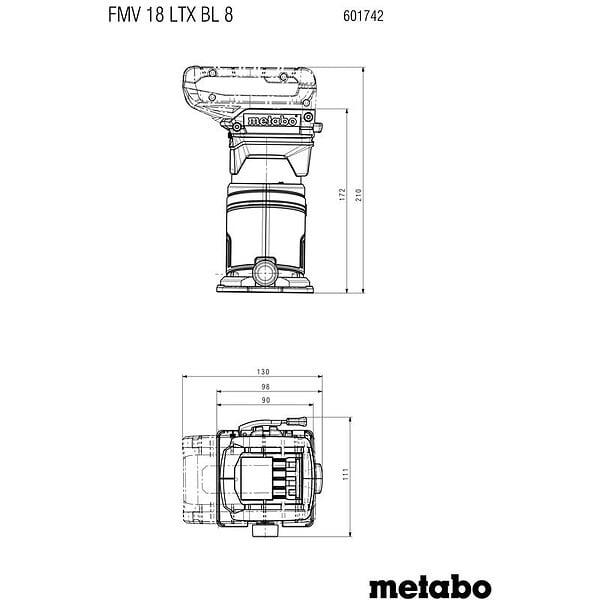 METABO - Affleureuse 6/8mm FMV 18 LTX BL 8 - Pick+Mix METABO + metaBOX - large