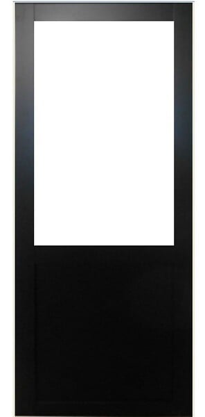 GD MENUISERIES - Porte Coulissante Atelier Noir Vitrée H204 x L93 cm sans meneau, Rail Alu - large