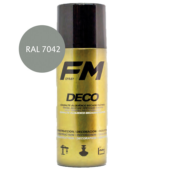 FM SPRAY - Bombe de peinture gris 400ml Gris signal - RAL 7042 - large