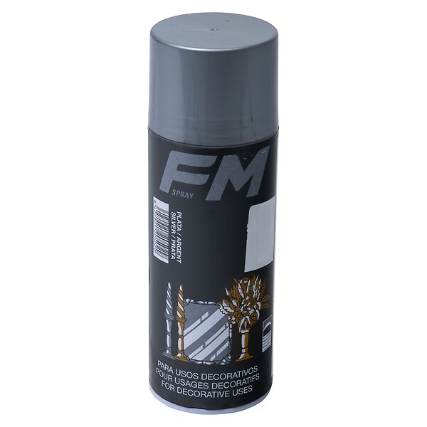 FM SPRAY - Bombe de peinture déco argenté 400ml - large
