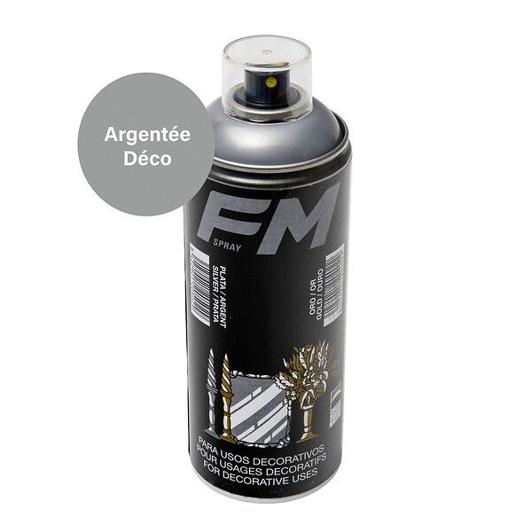 FM SPRAY - Bombe de peinture déco argenté 400ml - large