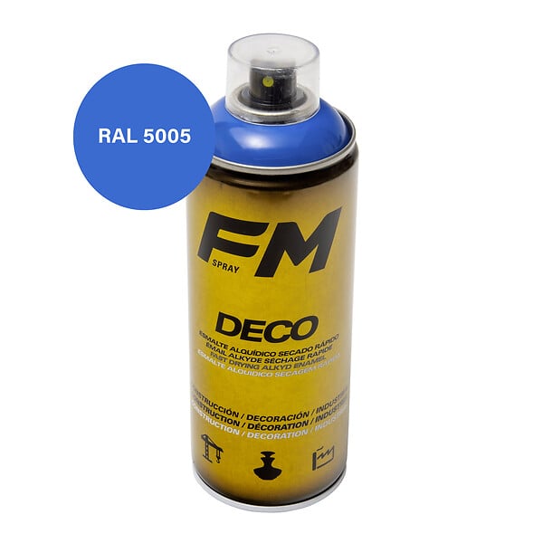 FM SPRAY - Bombe de peinture bleu 400ml Bleu sécuri - RAL 5005 - large