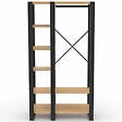 ID MARKET - Dressing penderie étagère ONYX bois et noir - vignette