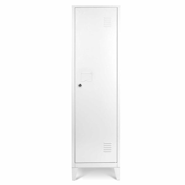 ID MARKET - Armoire vestiaire ESTER 1 porte métal blanc design industriel - large