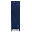 ID MARKET - Armoire vestiaire ESTER 1 porte métal bleu foncé design industriel - vignette