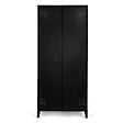 ID MARKET - Armoire vestiaire penderie ESTER 2 portes métal noir design industriel - vignette
