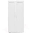 ID MARKET - Armoire 2 portes VITO blanc penderie 80 cm avec étagères rangement maxi capacité - vignette