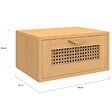 ID MARKET - Lot de 2 tables de chevet murales EDHEN 1 tiroir étagère suspendue cannage et bois - vignette