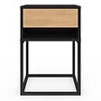 ID MARKET - Lot de 2 tables de chevet ERNEST 1 tiroir et 1 niche noir et façon hêtre - vignette