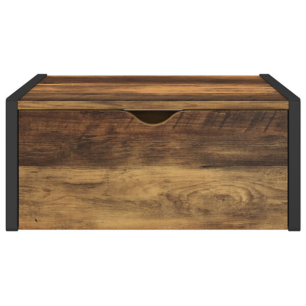 ID MARKET - Lot de 2 tables de chevet murales HAWKINS étagère suspendue design industriel - large