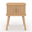 ID MARKET - Lot de 2 tables de chevet ROMIE effet lattes 2 portes coulissantes - vignette