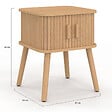 ID MARKET - Lot de 2 tables de chevet ROMIE effet lattes 2 portes coulissantes - vignette