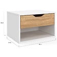 ID MARKET - Lot de 2 tables de chevet murales CATHY 1 tiroir avec niche façon hêtre et blanc - vignette