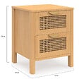ID MARKET - Lot de 2 tables de chevet EDHEN 2 tiroirs cannage et bois - vignette