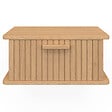 ID MARKET - Lot de 2 tables de chevet murales JULIETTE 1 tiroir étagère suspendue lattes tasseau bois - vignette