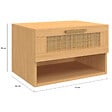 ID MARKET - Lot de 2 tables de chevet murales ROBERT 1 tiroir avec niche effet naturel cannage et bois - vignette