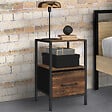 ID MARKET - Lot de 2 tables de chevet UTAH 1 tiroir et 1 niche effet HAWKINS - vignette
