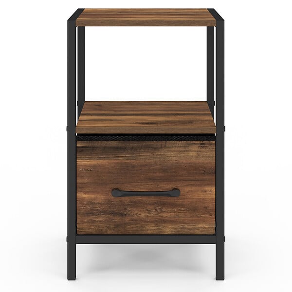 ID MARKET - Lot de 2 tables de chevet UTAH 1 tiroir et 1 niche effet HAWKINS - large