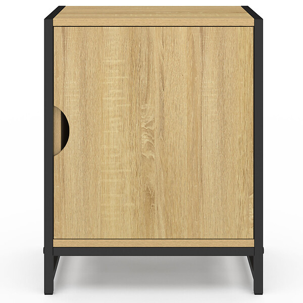 ID MARKET - Lot de 2 tables de chevet DETROIT 1 porte design industriel - large