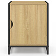 ID MARKET - Lot de 2 tables de chevet DETROIT 1 porte design industriel - vignette