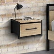 ID MARKET - Lot de 2 tables de chevet murales tiroir en tissu UTAH design industriel - vignette