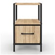 ID MARKET - Lot de 2 tables de chevet UTAH 1 tiroir et 1 niche effet lattes - vignette