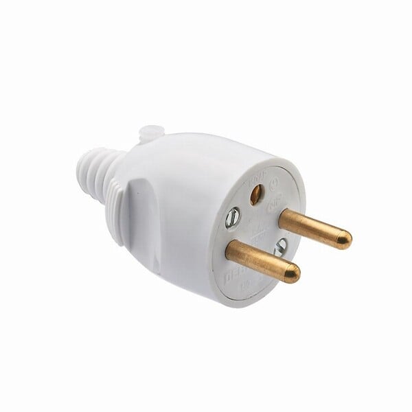 DEBFLEX - Fiche mâle 2P+T 16 ampères sortie câble droite ouverture à coiffe DEBFLEX Blanc - 713220 - large