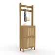 ID MARKET - Vestiaire d'entrée HANAE meuble chaussures 2 portes effet naturel cannage - vignette