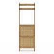 ID MARKET - Vestiaire d'entrée HANAE meuble chaussures 2 portes effet naturel cannage - vignette