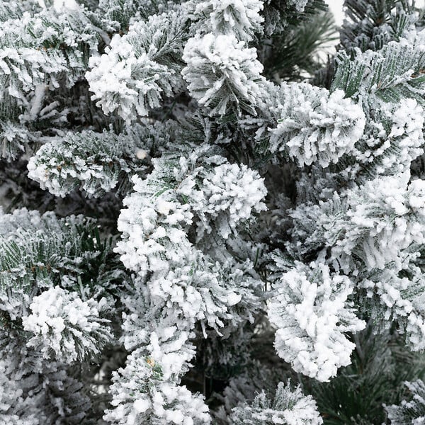 FEERIC LIGHTS & CHRISTMAS - Sapin de Noël artificiel Vert enneigé & lumineux 200 LED Blanc chaud  H 150 cm - large
