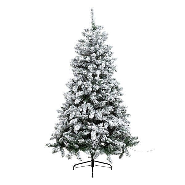 FEERIC LIGHTS & CHRISTMAS - Sapin de Noël artificiel Vert enneigé & lumineux 280 LED Blanc chaud H 180 cm - large