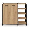 ID MARKET - Armoire à chaussures 12 paires LUIS 2 portes avec étagère design industriel - vignette