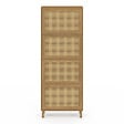 ID MARKET - Meuble à chaussures 24 paires HANAE 4 portes effet naturel cannage - vignette