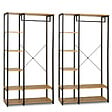 ID MARKET - Dressing modulable double penderie étagère L. 180 cm DETROIT design industriel - vignette